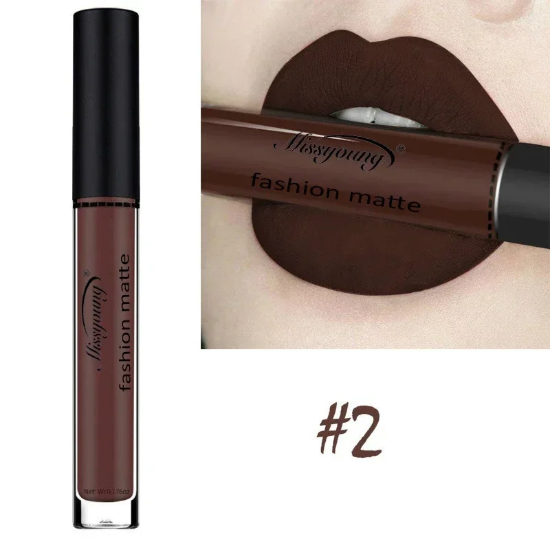 thumbnail image 1 of New Brand Makeup Lipstick Matte Lipstick Brown Nude Chocolate Color Liquid Lipstick Lip Gloss Matte Batom, 1 of 5