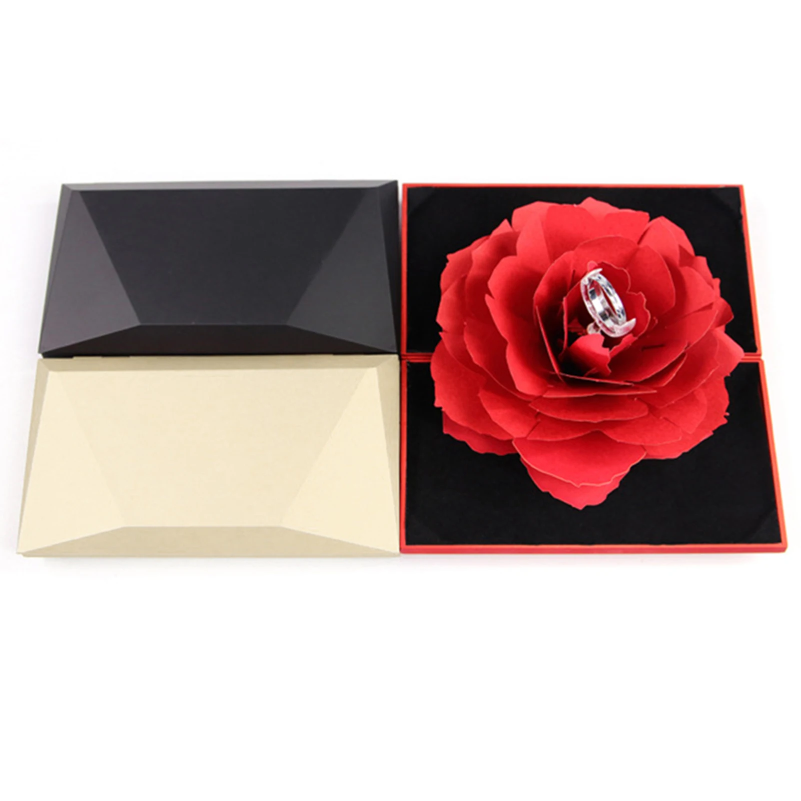 

Rotating Rose Box Wedding Jewelry Durable Storage Box for Girlfriend Surprise Proposal