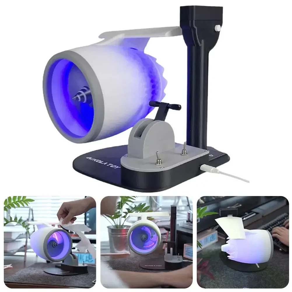 Creative Turbo Desktop Fan Turbofan NIKOLATOY Upgraded Engine Model JetFan USB Fan With Atomization Red Light Tail Flame Device