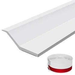 Extra - Long Weatherproof Rubber Garage Door Seal and Home Protector Strip (White)