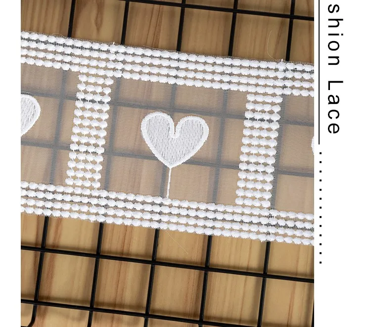 2 hof Stickerei Spitze Weiße Blume Bestickt Baumwolle spitze Band DIY Nähen Home Textil Dekoration Hand Spitze – Detail 5