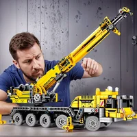 Professional Wooden Crane Building Blocks for Kids Technical Engineering Truck Toy DIY Educational Construction Set Gift for 6+