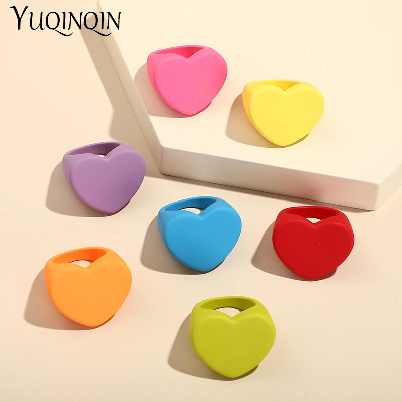 Women Trendy Big Square Rings Set Aesthetic Simple Clay Gothic Punk Finger Rings Geometric Fashion Jewelry Party Gifts ring set finger ring