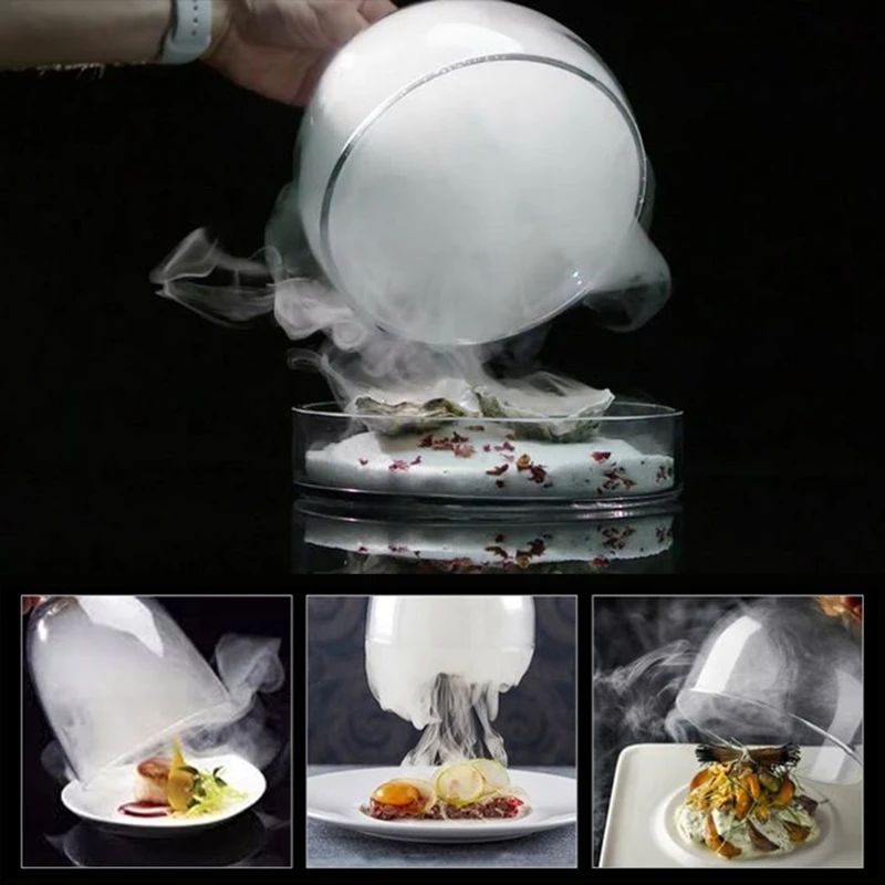Smoking Cloche Dome Covers Lids Smoking Lids Guns Dome Acrylic Material Vegetable Plate Covers 3 Sizes to Choose
