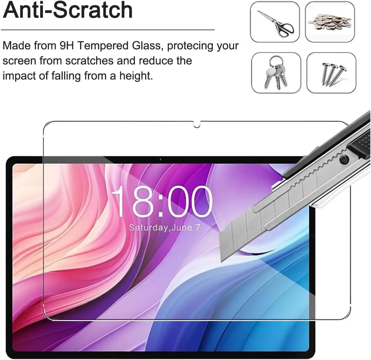 Premium Tempered Glass Anti-Fingerprint HD Clear Screen Protector (10.4)