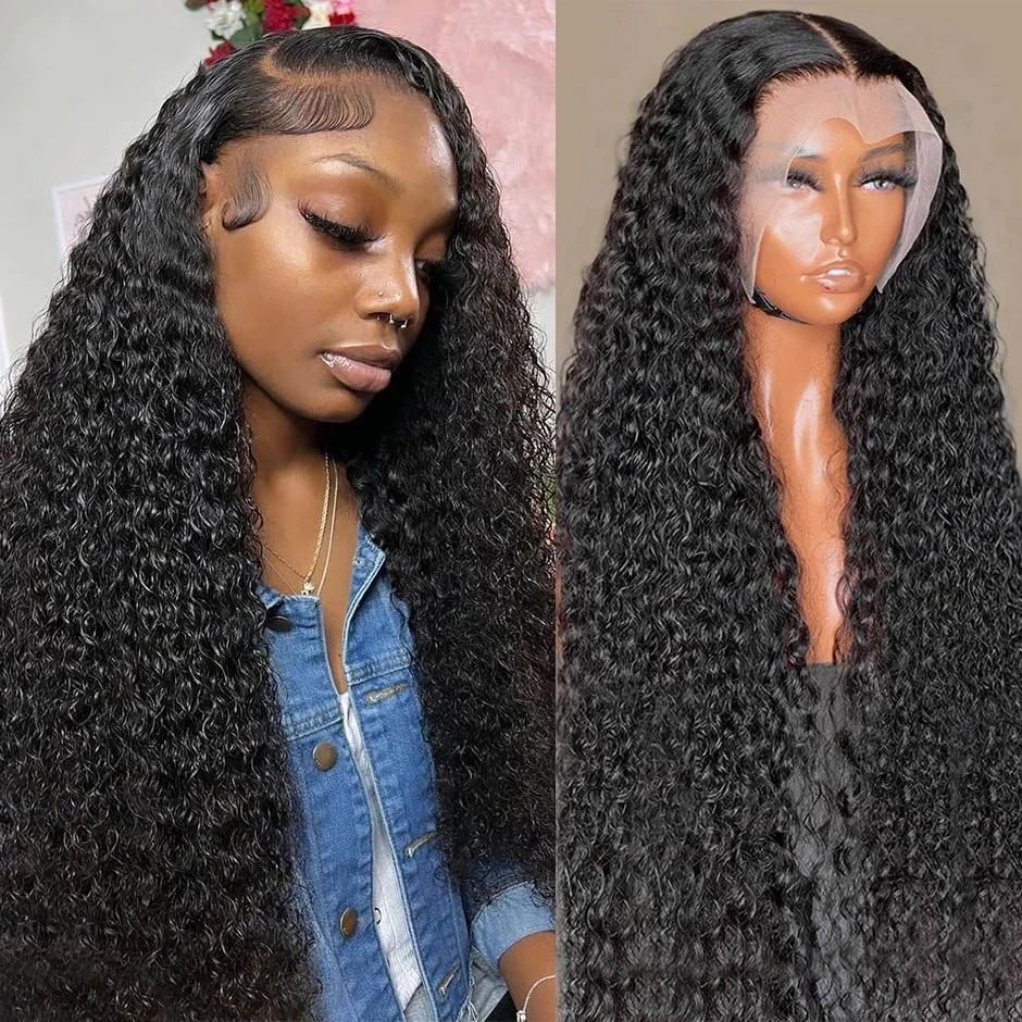 Mongolian Kinky Curly Wigs 13x6 HD Transparent Lace Frontal Human