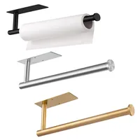 Paper Towel Holder Punch-Free Roll Paper Holder Kitchen Tissue Shelf Under Cabinet Fresh Film Tin Foil Holder Accessory 1