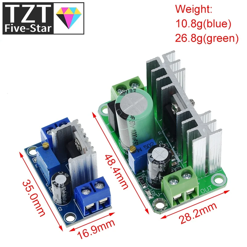 Lm317T Dc-Dc Convertitore Regolabile Buck Step Down Circuit Board Module Alimentatore Regolatore Lineare Con Filtro Raddrizzatore