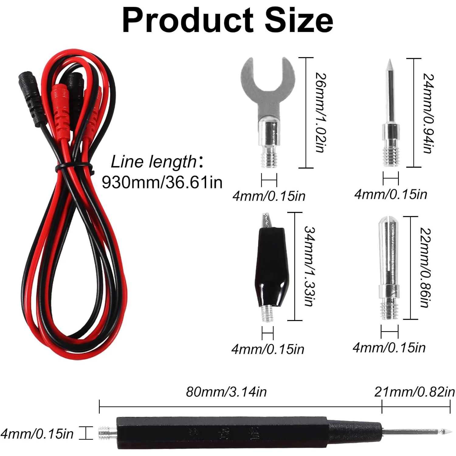 Multimeter Test Leads Kit 16PCS Replacement Test Wire Set Alligator Clips Banana Plugs Probes For Multimeter Multimeter Test Leads