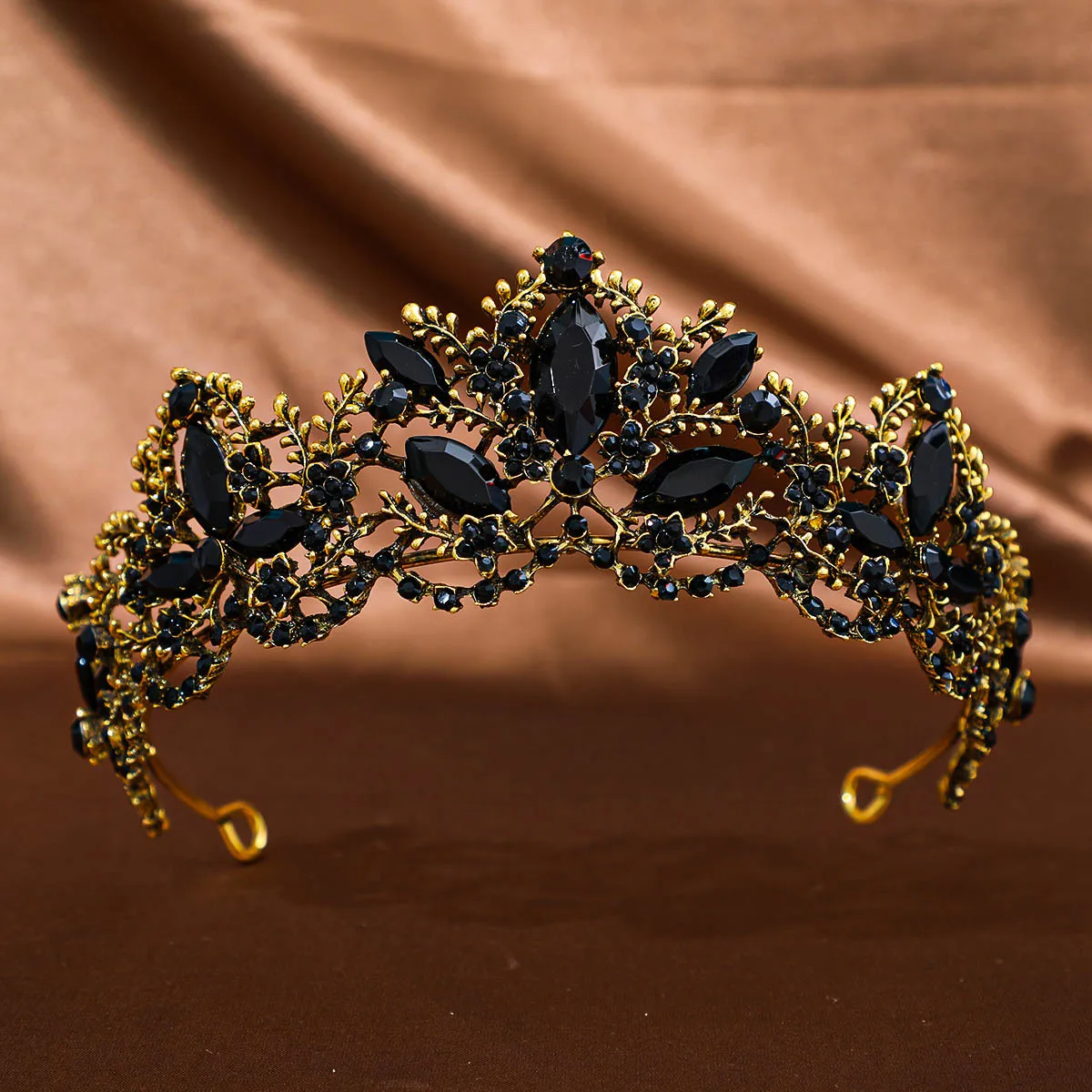 1Pc Vintage Baroque Tiara Crown Light Luxury Bridal Wedding Crystal Queen Tiara Rhinestone Crown Headband Hair Accessories For B