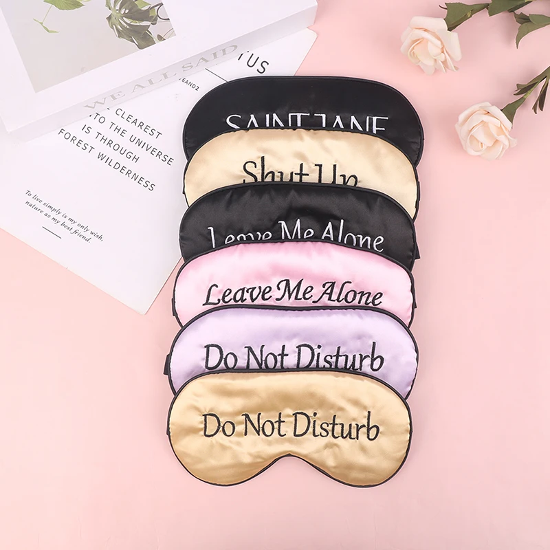 Embroidered Silk Sleep Mask Silk Eye Mask Soft Blackout Blindfold With Adjustable Strap Sleeping Eye Cover Mask For Travel 3