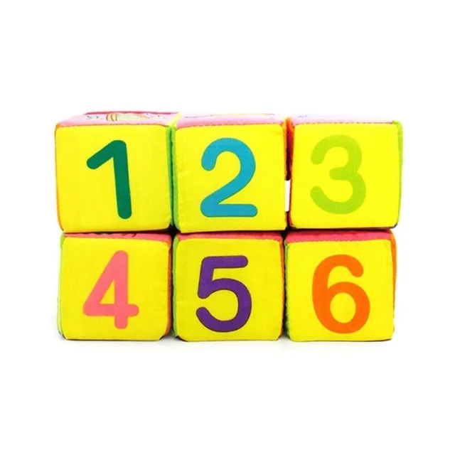 6Pcs/Set Multifunctional Baby Cloth Building Blocks Rattle Soft Cubes Toys Gifts Baby Rattle Blocks Baby Rattle Blocks Toy 4