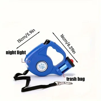 Pet Automatic Retractable Leash Dog Leash Night Lighting Travel Pet Leash Have 1PC Garbage Bag Traction Rope For Night Walking 4