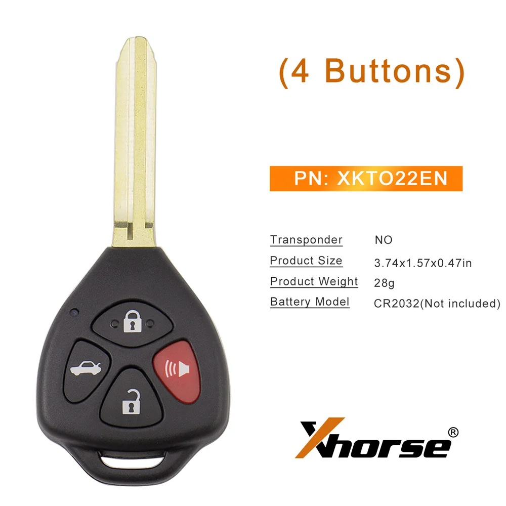 V2 Version] XHORSE XKTO24EN For Toyota Models Right 3 Buttons Triangle