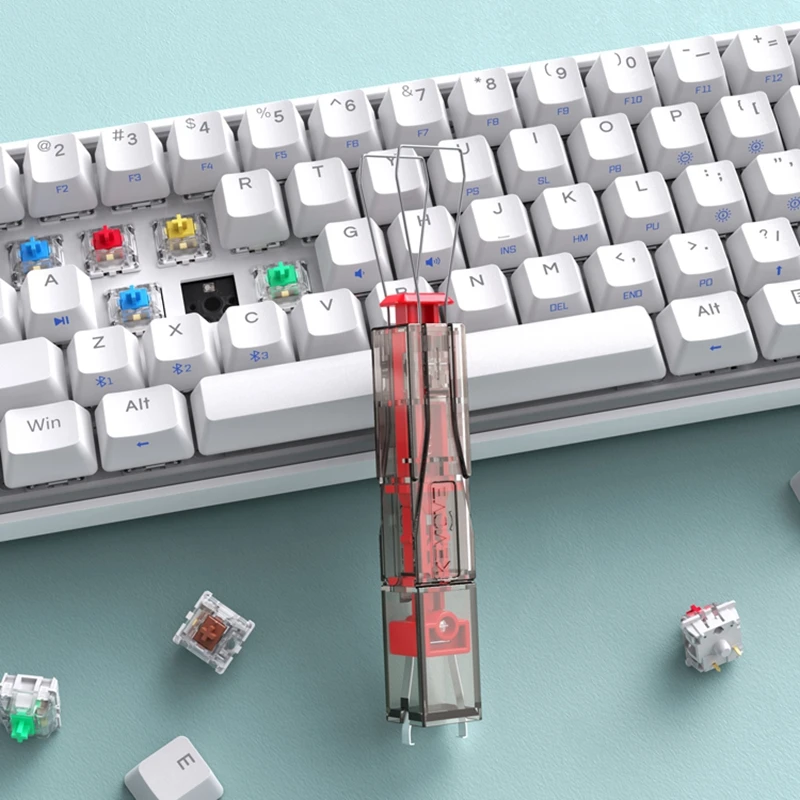 KEMOVE 2 in 1 Keycap Puller Switch Puller Tool per Tastiera Meccanica, Stainless Steel Estrattore Meccanico Switch Keycap Remover, sostituire Custom DIY Clean Tastiera HotSwap Gaming Keyboard-Rose Red
