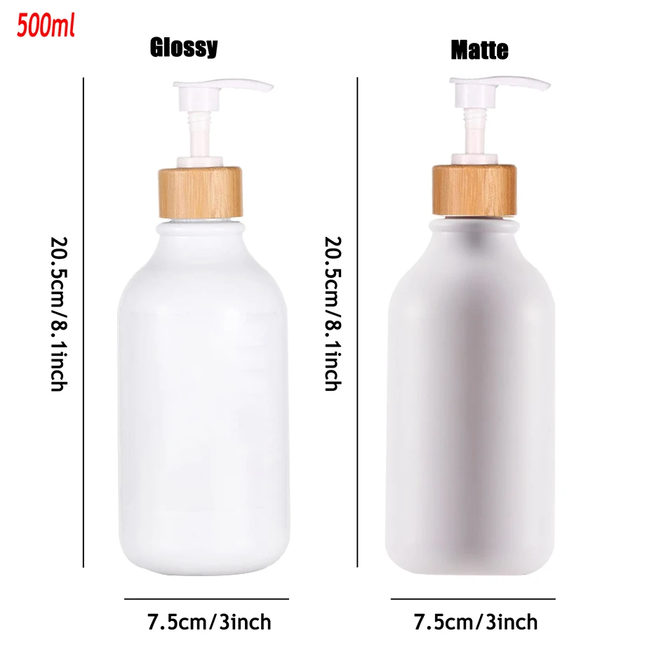White Hand Soap and Dish Soap Dispenser with Pump Soap Bottle for Farmhouse Kitchen Counter Bathroom Decor Organization 500ml 6