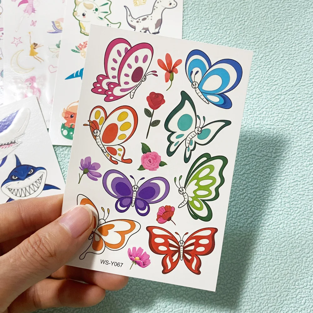 5 Sheets Luminous Tattoo Stickers Temporary Colorful Animal Dinosaur Tattoo Cute Tattoo Stickers Children's Body Tatto 6