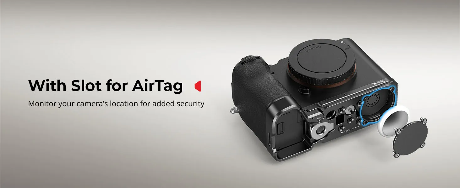 A7C II/A7CR Mount Plate with AirTag Slot for Sony Alpha 7C II / Alpha 7CR with A