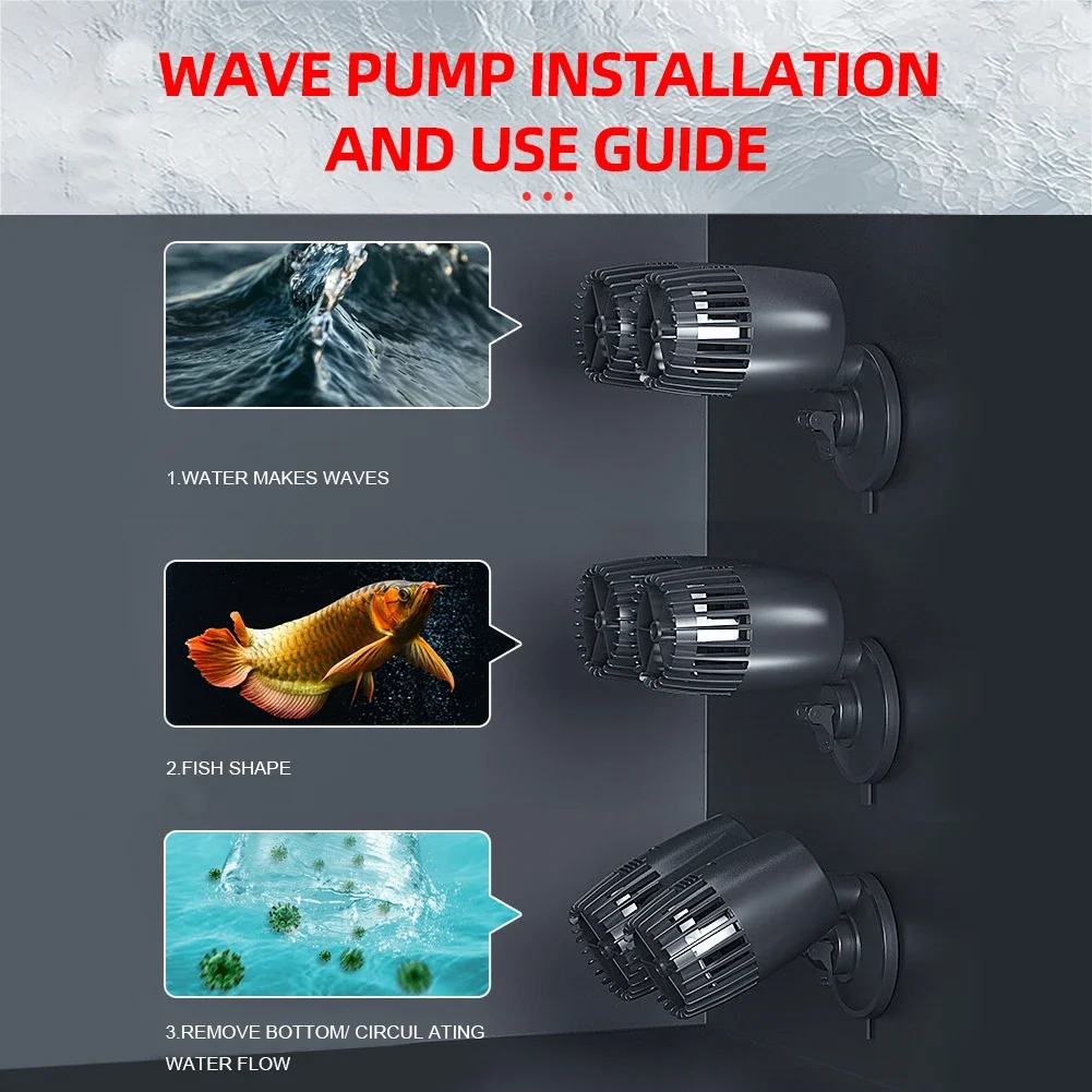 Wavemaker water pump for aquarium fish tank submersible aerobic water circulation flow surf 220-240V