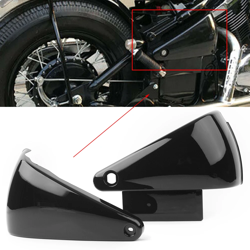 2Pcs Black ABS Motorcycle Battery Side Fairing Cover For Kawasaki Vulcan VN400 VN800 1995-2000 2001 2002 2003 2004 2005 2006