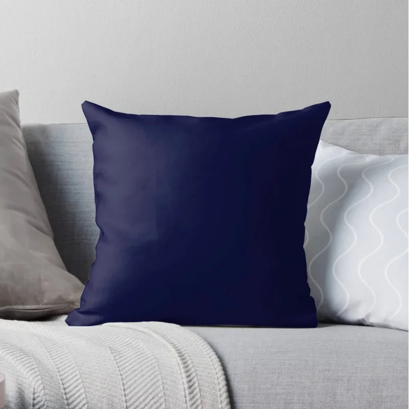 

Navy Blue Solid Color Throw Pillow Sofa Cushion Christmas Pillows