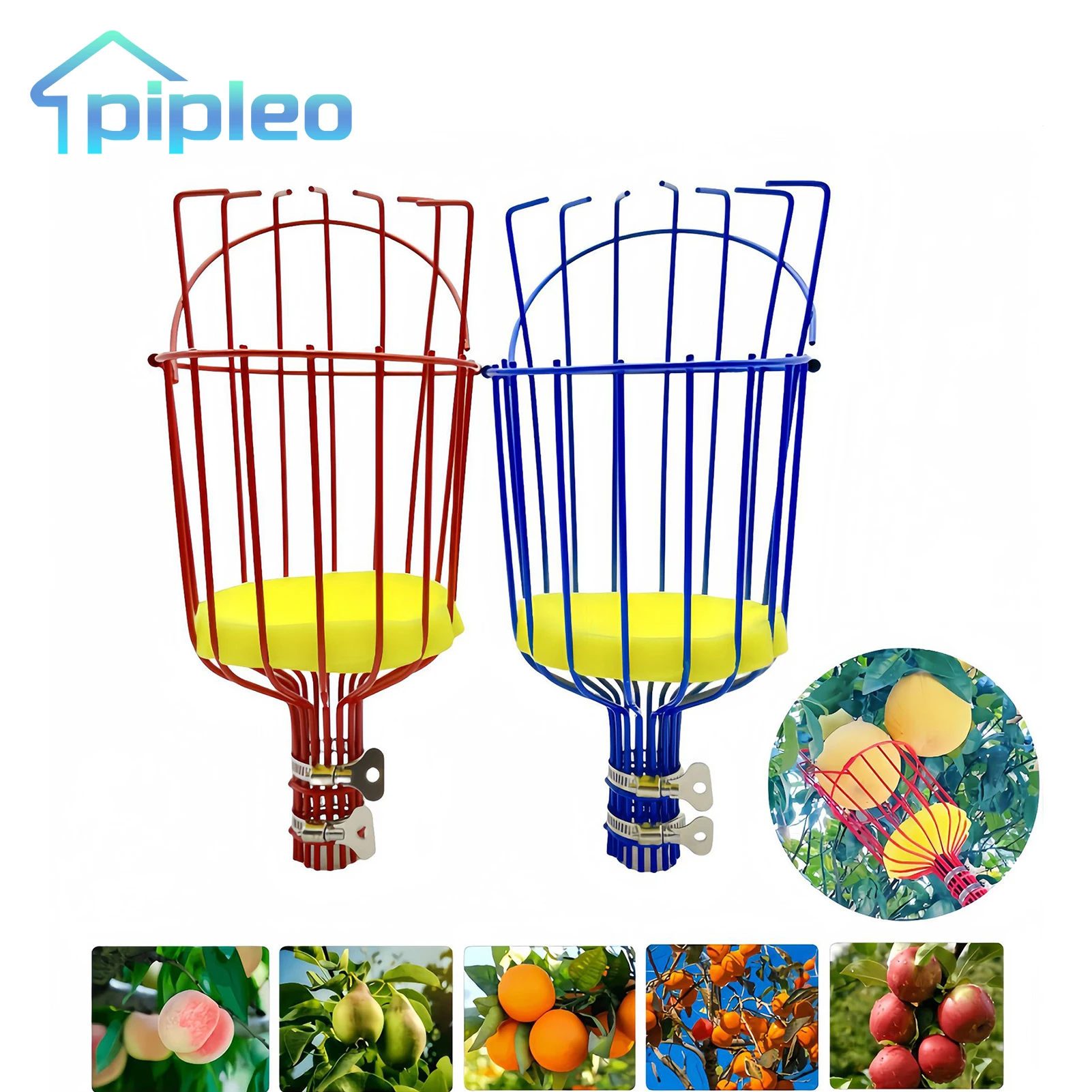 

Convenient Fruit Picker Deep Basket Fruit Picker Head Catcher Apple Peach Picking Farm Garden Picking Device Garden tools