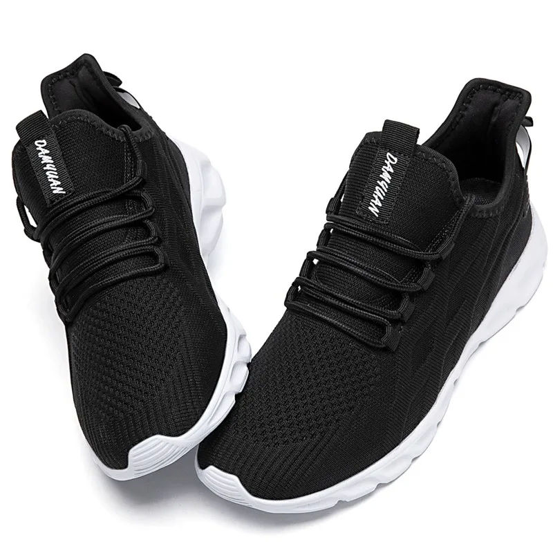 Men Vulcanized Shoes Breathable Comfortable Casual Sneakers Anti-slip Lace-up Tennis Walking Flats Shoe Zapatos Hombre Size 36 5