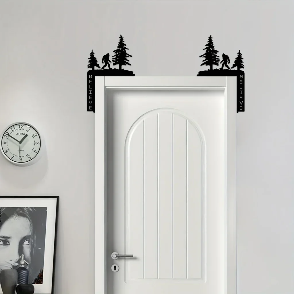 

HELLOYOUNG Metal Creative Silhouette Home Decorative Wall Stickers Door Corner DecorationDoor Frame Corner Decor Metal Wall Hang