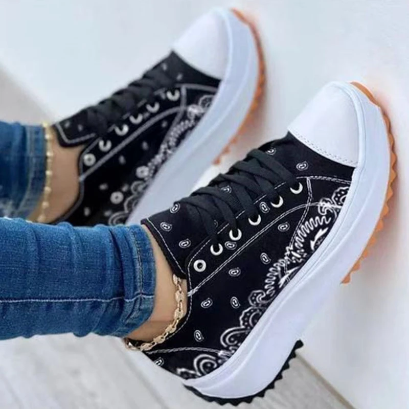 

Women Platform Sneakers Woman Fashion Casual Shoes Ladies Vulcanize Female Canvas Shoes White Sneakers2023