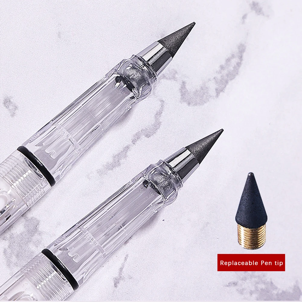 

Kawaii Eternal Pencil Transparent Handle 0.5mm HB Unlimited Writing Pencl Replaceable Tip for Kids Gift Office School Stationery