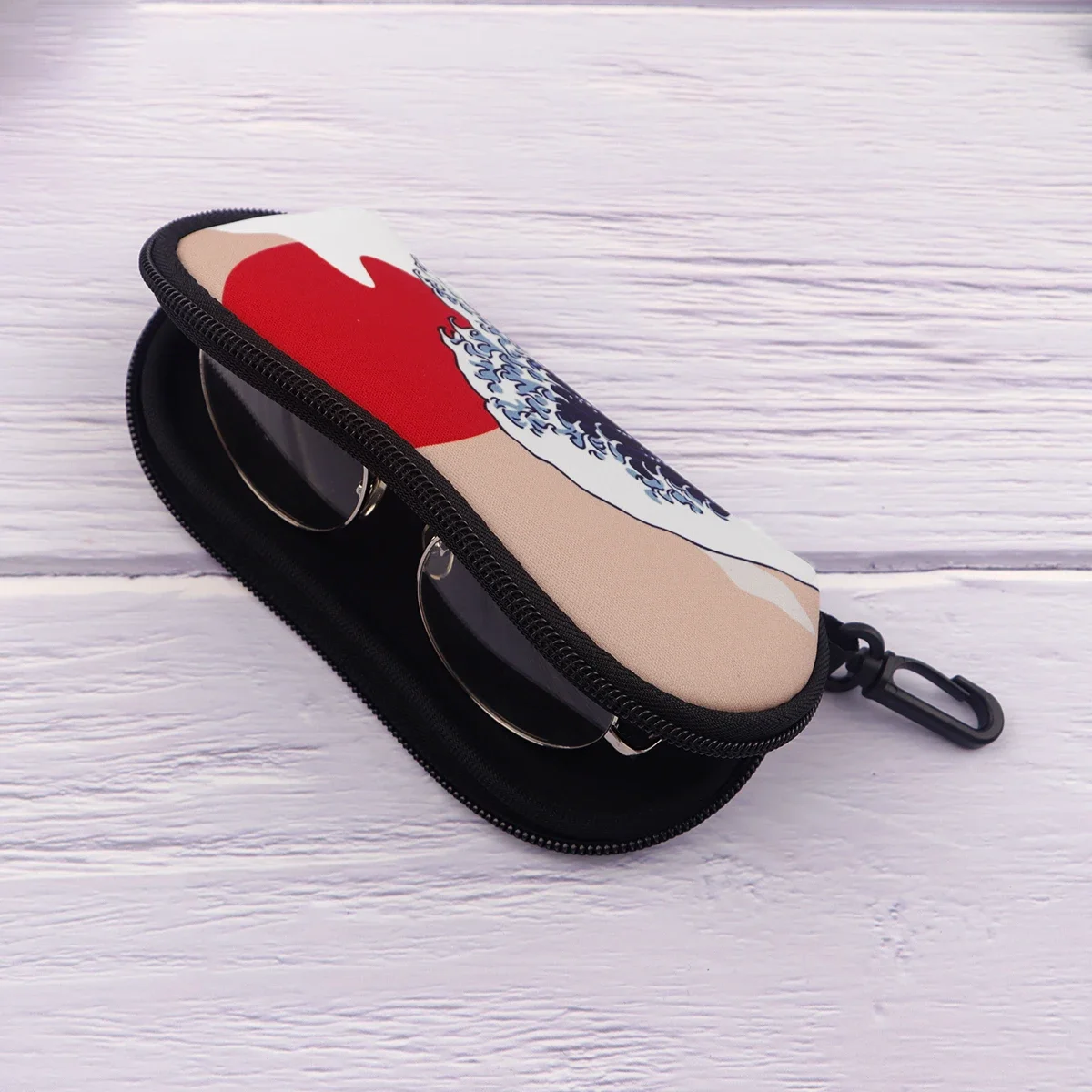 Japanese Wave Painting Portable Glasses Case Cute Sunglasses for Woman Glasses Box Simple Sunglasses Box
