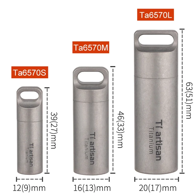 Mini Sealed Waterproof Pill Box Pure Titanium Perfume Storage Case Pendants EDC Tools Eco-friendly Outdoor Home Pill Box Ta6570 pill box