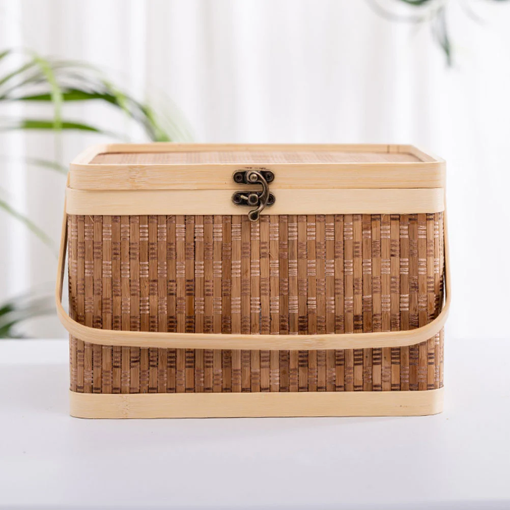

Gift Bamboo Weaving Egg Storage Basket Wicker Baskets Handwoven Decorative Boxes with Lids Small