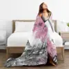Paris Eiffel Tower Throw Blanket Ultra Soft Warm All Season Decorative Flannel Blankets for Bed Chair Car Sofa Couch Bedroom 5