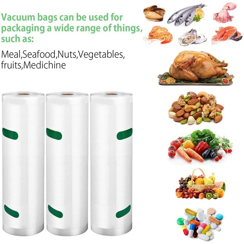 Ad-vacuum Sealer Bags Rolls 6 Pack For Food Saver, Heavy Duty Vacuum  Storage Bags For Sous Vide Cooking, Freezer