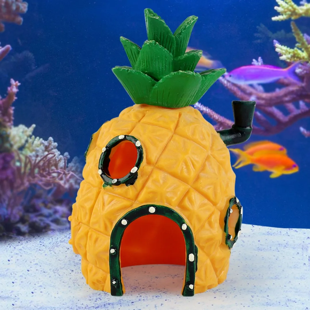fish tank ornaments Cute Aquarium Resin Castle Tower Hiding Cave Decoration