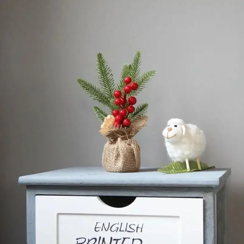 25cm Mini Christmas Tree Ornament Christmas Desktop Decoration Christmas Tree Ornament Home Holiday Party Christmas Decoration