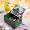 Merry Christmas Halloween Music Box Anime Theme Wooden Hand Cranked Musical Box Children New Year Birthday Gift 6