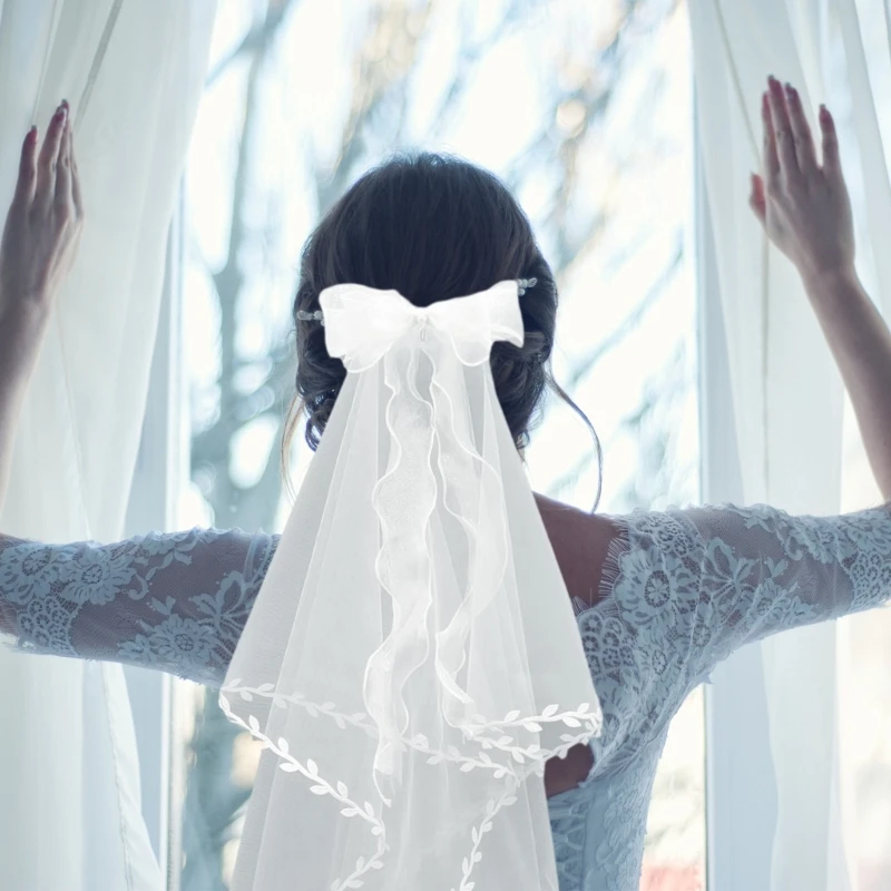 

Bridal Layered Veil Girls Tulle Bachelorette Party Long Veil with Fix Hair Clip