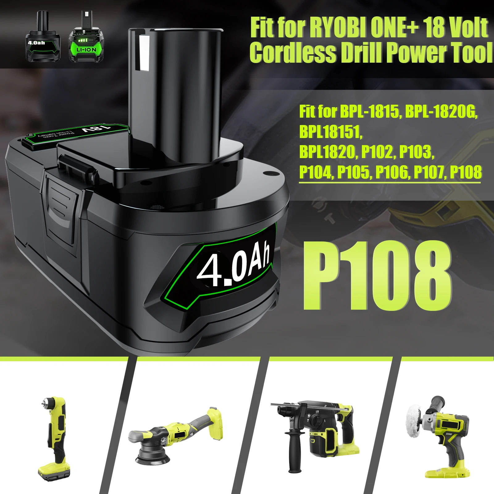 5.5Ah For RYOBI P108 18V One+ Plus Battery 18V P102 P103 P107 RB18L50  Lithium-Ion batteries RB18L26 RB18L40 Power Tools - AliExpress