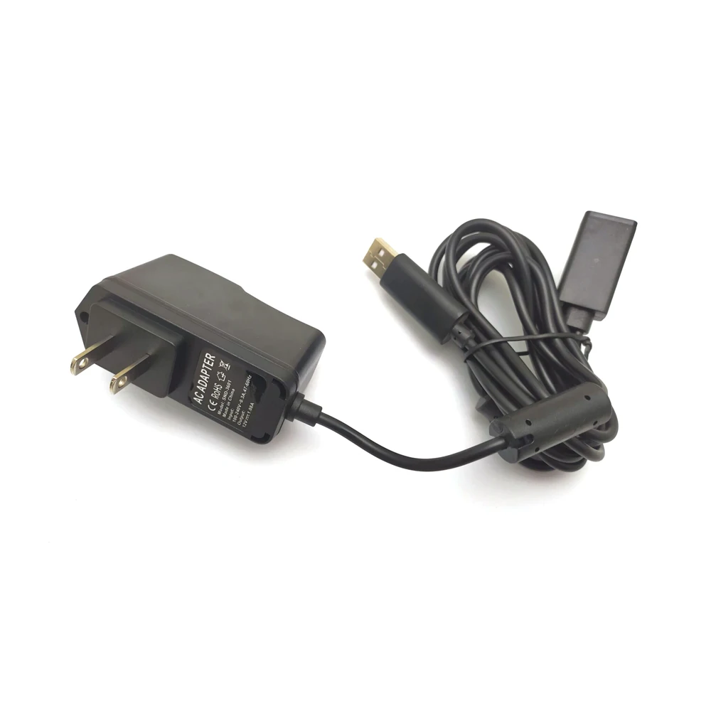 미국 USB AC 어댑터 전원 공급 장치, Xbox 360 키넥트 센서용 USB 충전 케이블 포함