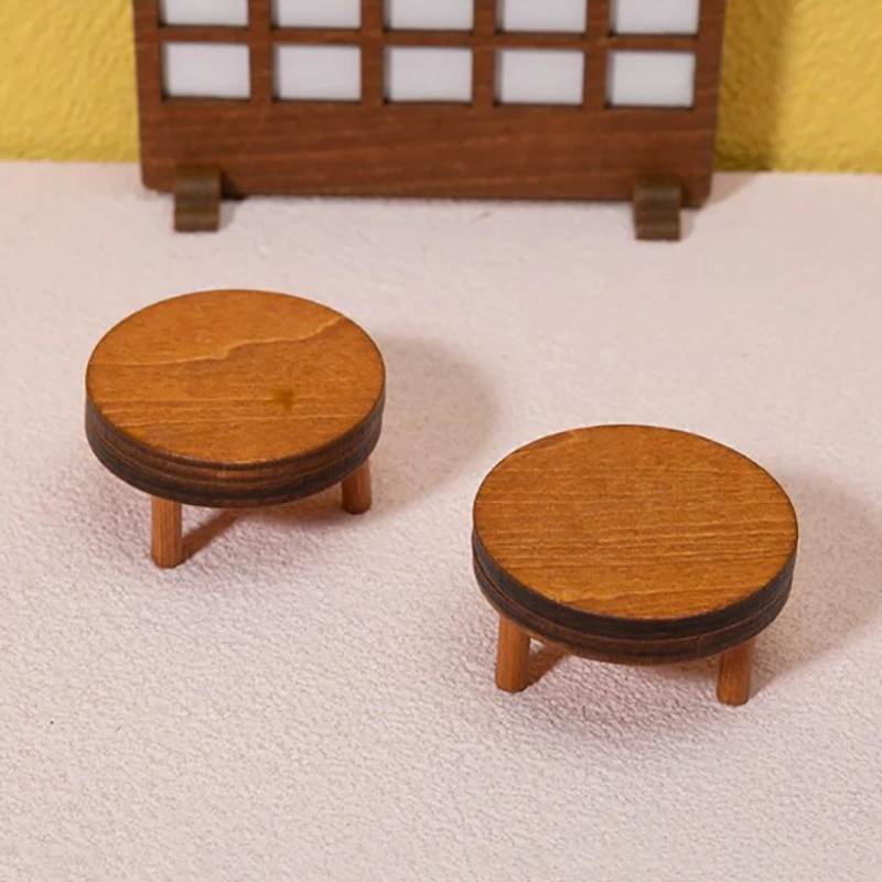 Wooden Round Table 1/12 Dollhouse 2