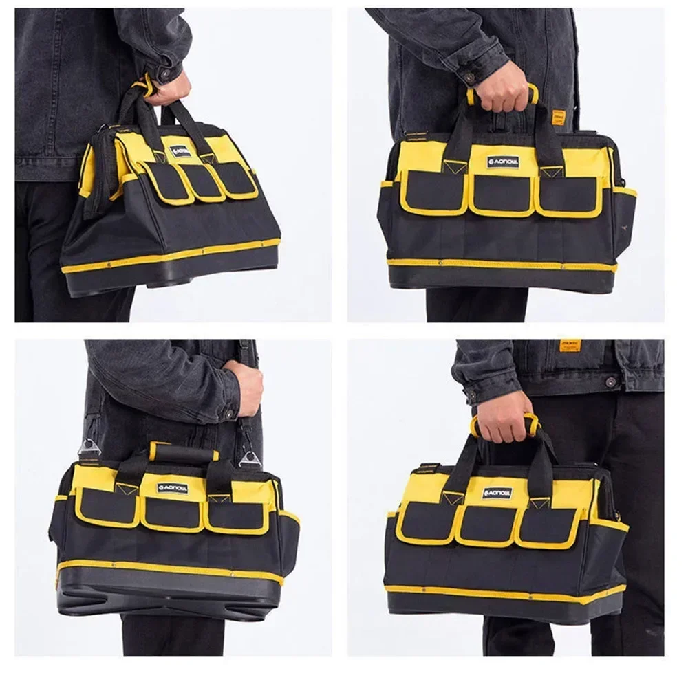 New Yellow 14/16/18/20in Tool Bag Electrician 1680D Oxford Waterproof Heavy Duty Wear-Resistant Storage Box Practical Convenient