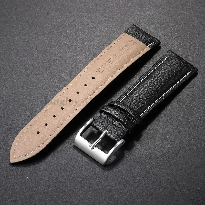Premium Genuine Leather Litchi Pattern Watch Band – High-Quality Wristband