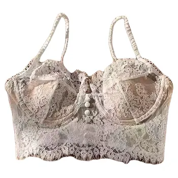 Lace Women Bra Breast Cover Summer Thin Full Cup Underwear Adjustable Push Up Bra Underwire Sexy Bra Lingerie 1