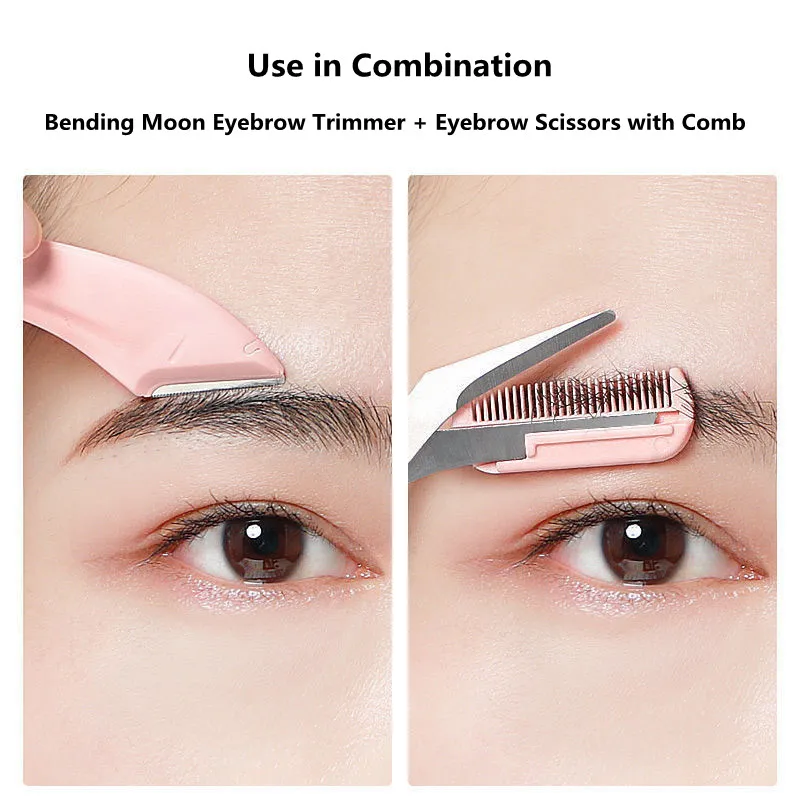 Eyebrow Trimming Knife Eyebrow Face Razor For Women Professional Scissors With Comb Brow Trimmer Scraper Accessory eyebrow scissors