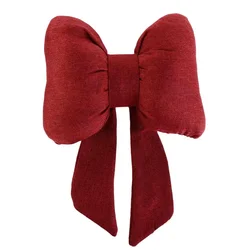 Cute Ribbon Bow Car Neck Pillow - Comfortable Adjustable Cotton Headrest Cushion (Red - neck pillow)