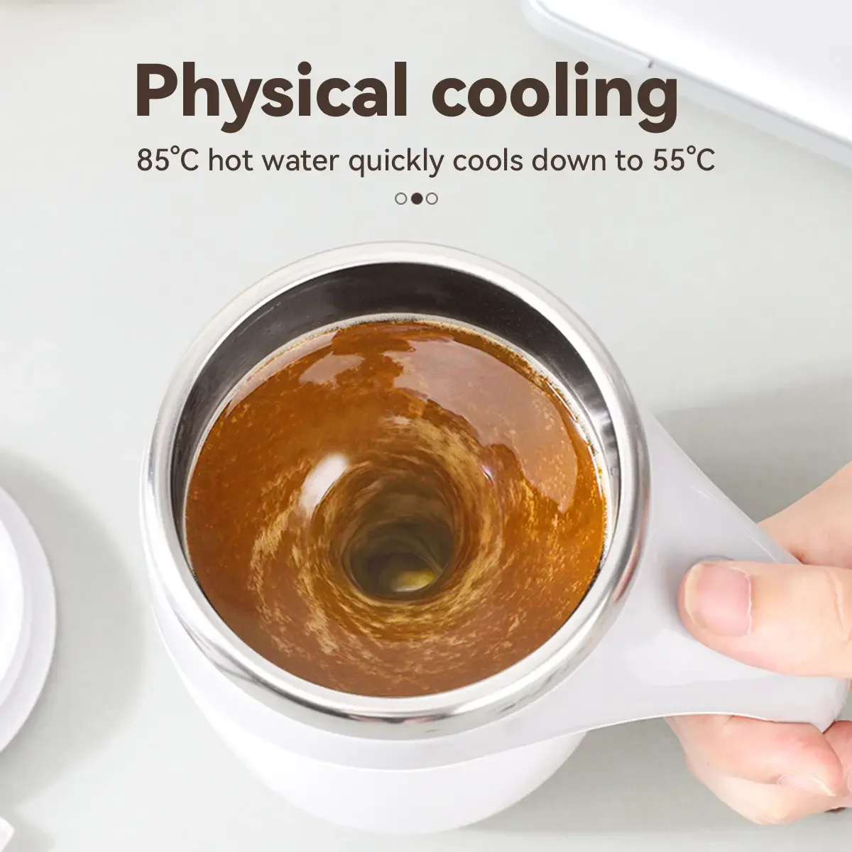 

380ml Automatic Mixing Cup Stirring Magnetic Stainless Steel Coffee Mug Lazy Smart Battery Blender Physical Cooling Coffee Cup