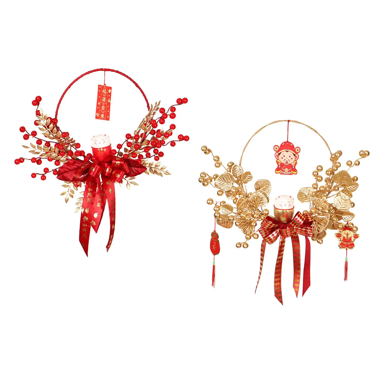 Traditional Chinese New Year Decoration Round Wreath for Decor