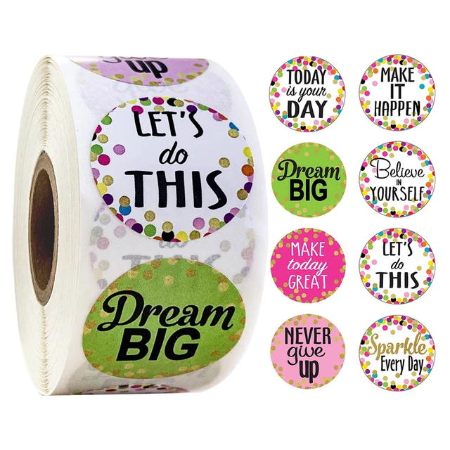 100-500pcs Cute Reward Stickers Roll with Word Motivational Stickers for School Teacher Kids Student Stationery Stickers Kids 500pcs Colour 12